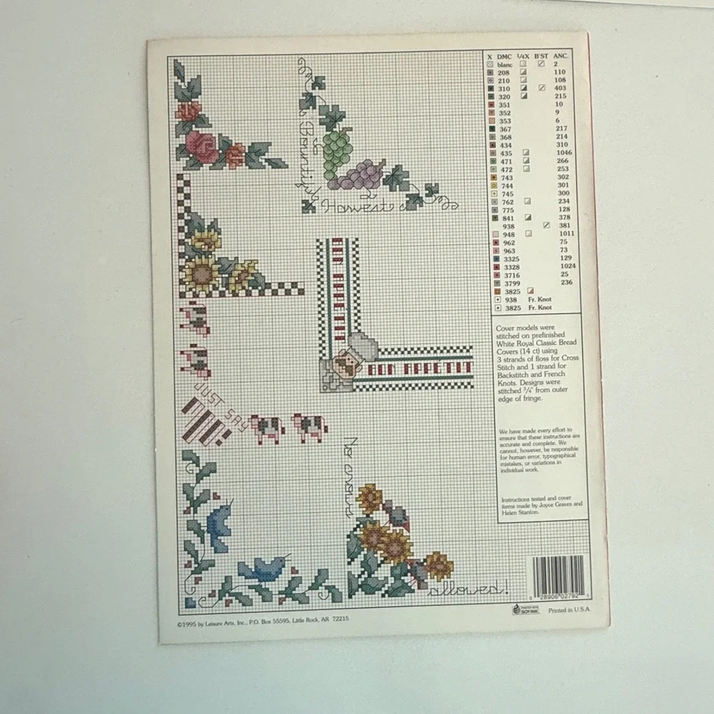 Lot Of 3 Vintage Leisure Arts Cross Stitch Pattern Booklets Country Crafts‎